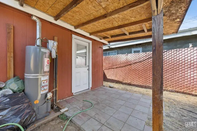 a view of porch with seating space