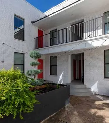 a front view of a house with entryway