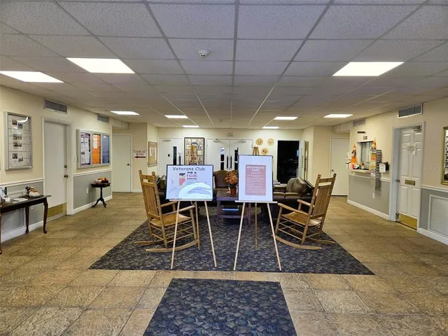 a view of a dining area with furniture