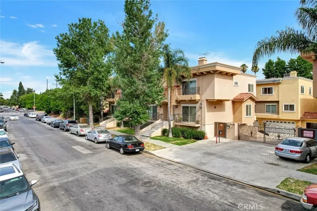 a car parked in front of a house