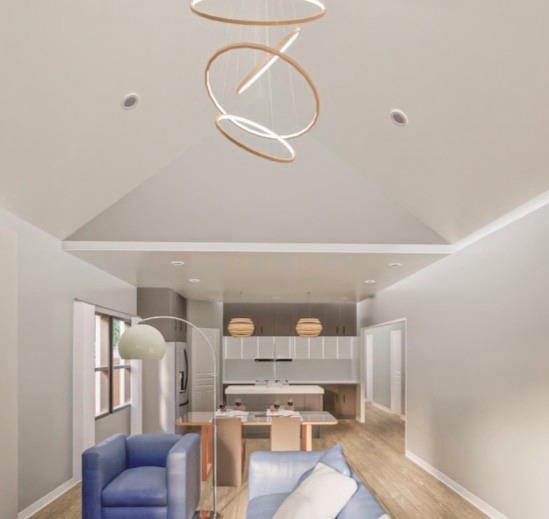 3108 Delafield Lane Dallas, TX 75227 - Photo 4 of 7 a living room with furniture a rug and white walls