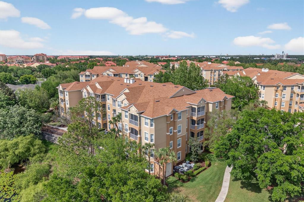 an aerial view of multiple house