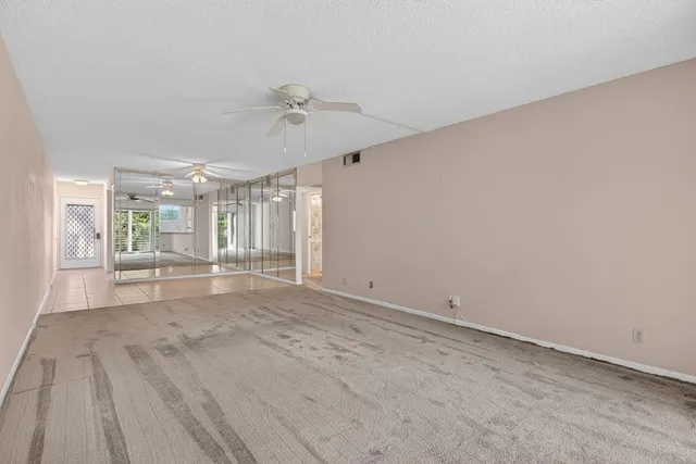 a view of a room and balcony