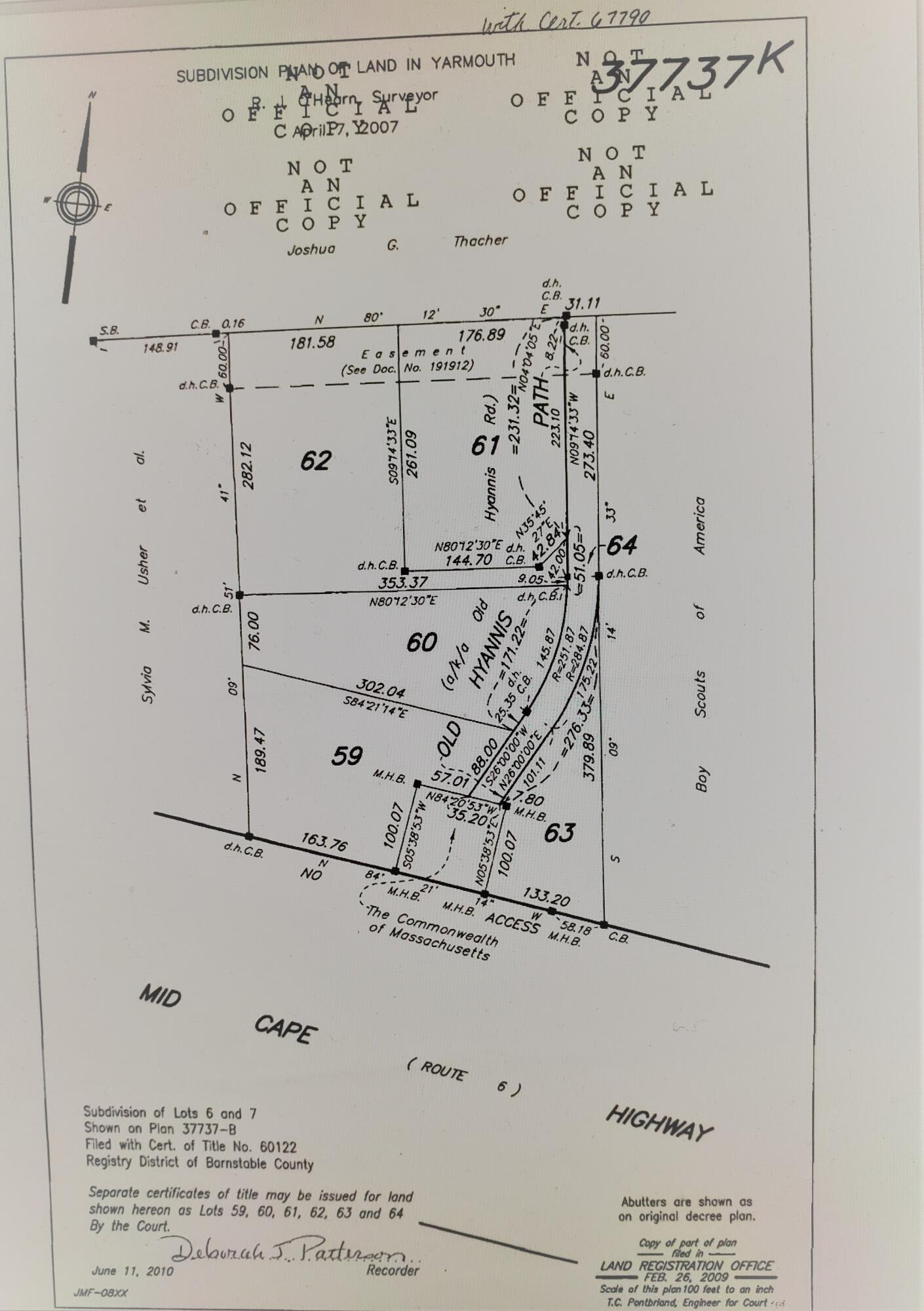 99 Old Hyannis Road Yarmouth Port, MA 02675 - Photo 3 of 3 land court plan image lots in yarmouthpo
