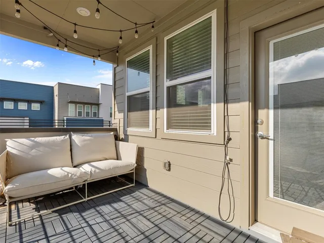 a view of a terrace with sitting area