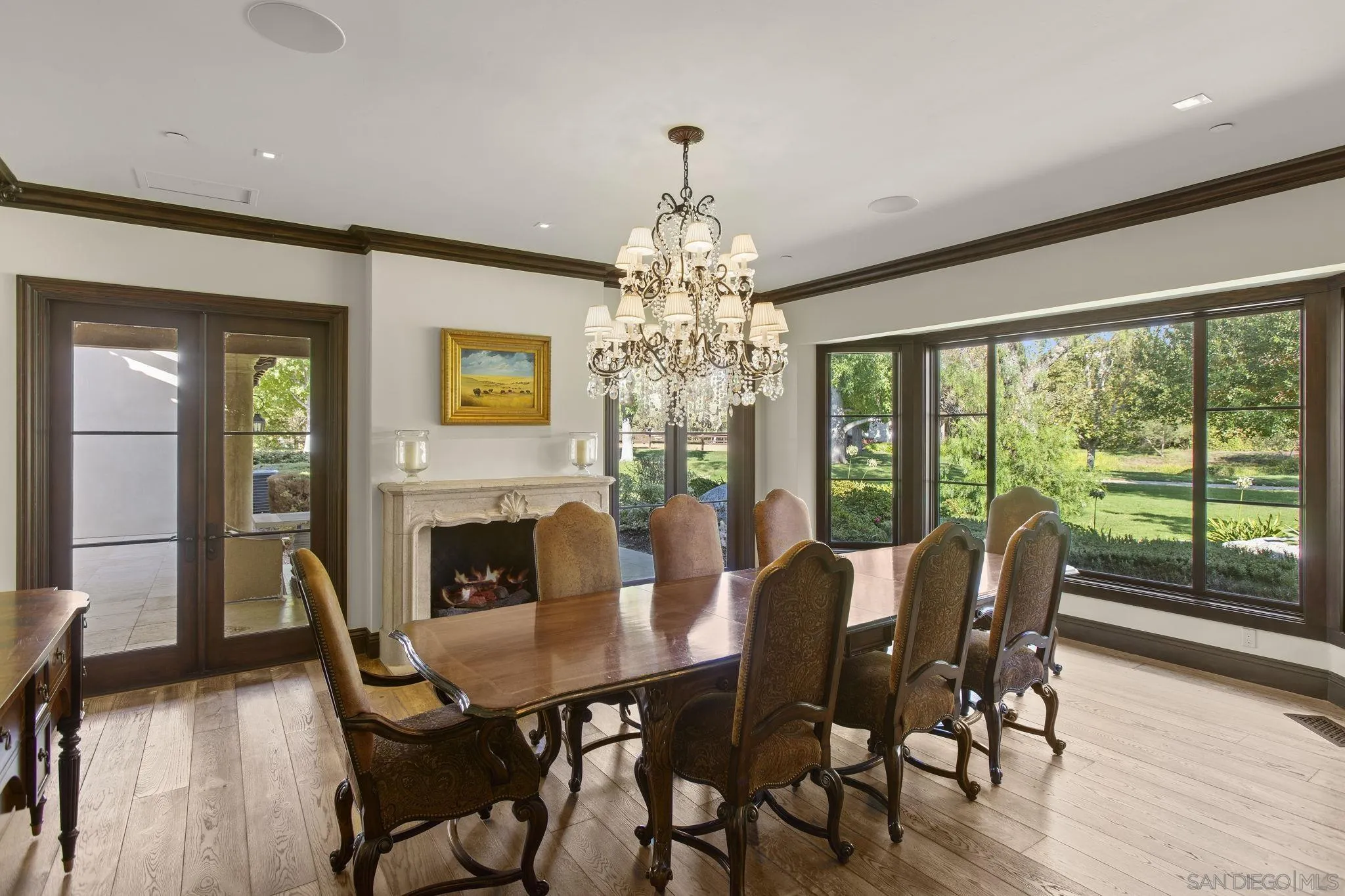 17872 Via De Fortuna Rancho Santa Fe, CA 92067 - Photo 13 of 53 a view of a dining room with furniture window and wooden floor