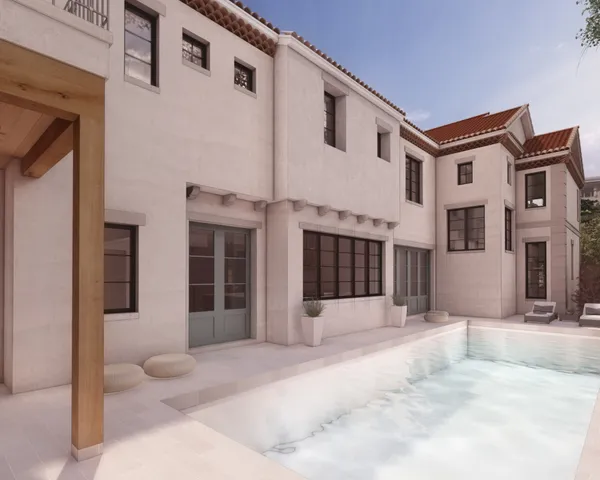 a front view of a house with glass windows and yard