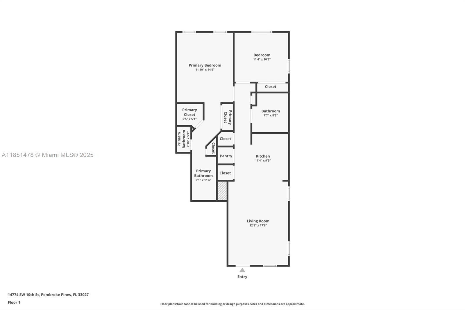 14774 Southwest 10th Street, Unit 10502 Pembroke Pines, FL 33027 - Photo 28 of 40 a picture of floor plan
