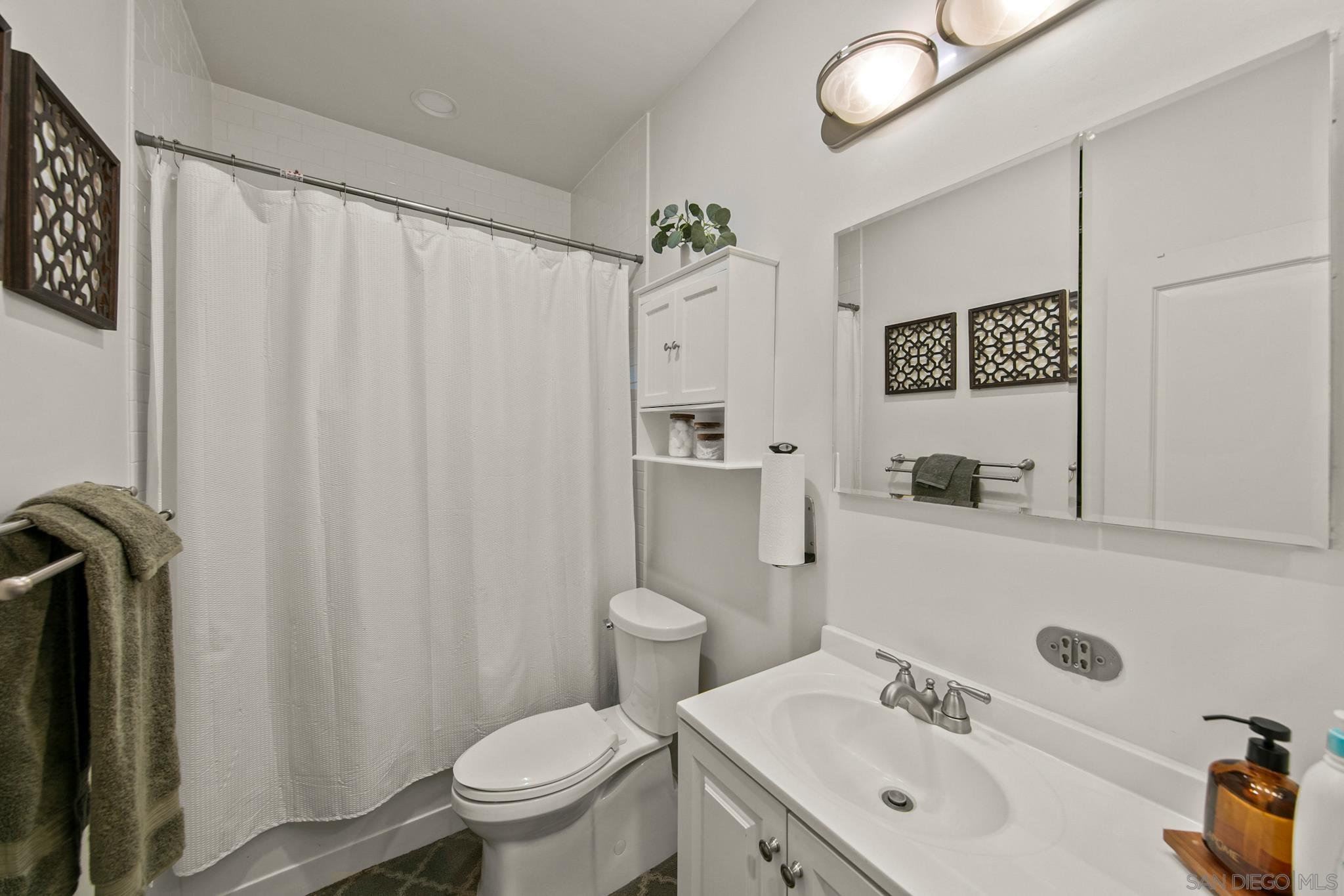 580 South Grade Road Alpine, CA 91901 - Photo 48 of 53 a bathroom with a sink a toilet and shower curtain