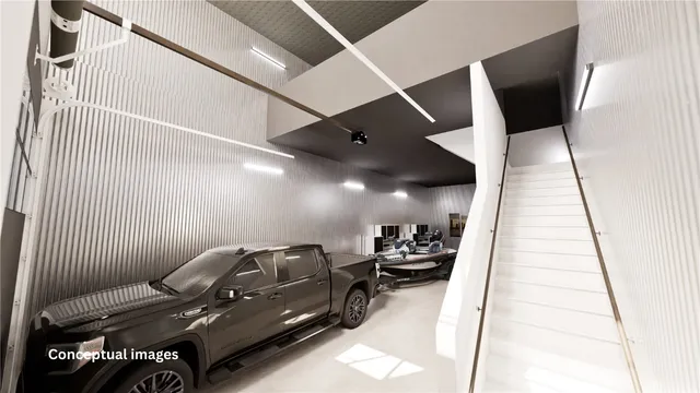 a car parked in garage