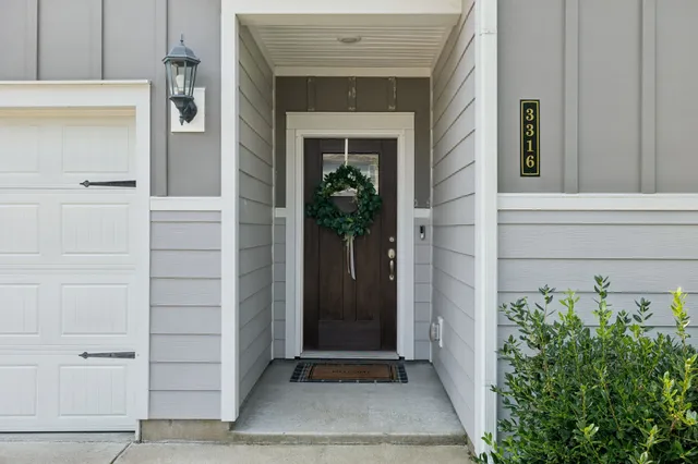front view of a house with a door