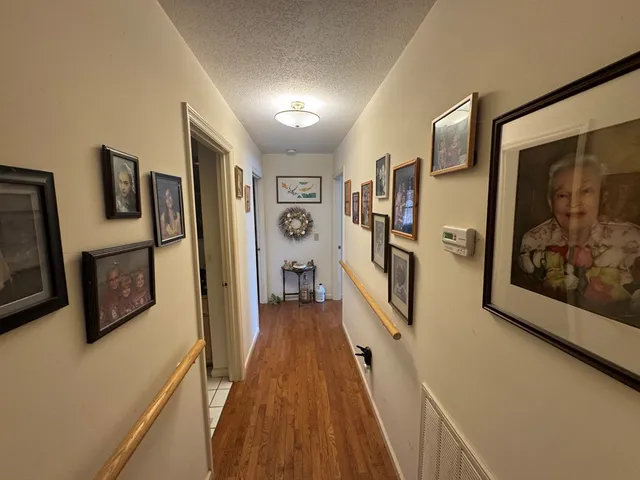 a view of a balcony with an outdoor space