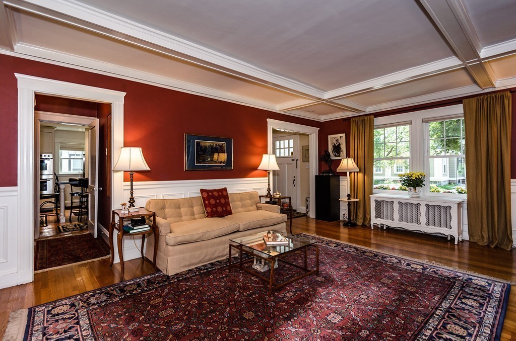 229 Clark Road Brookline, MA 02445 - Photo 9 of 28 a living room with furniture rug and wooden floor