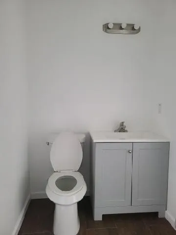 a bathroom with a toilet and a sink