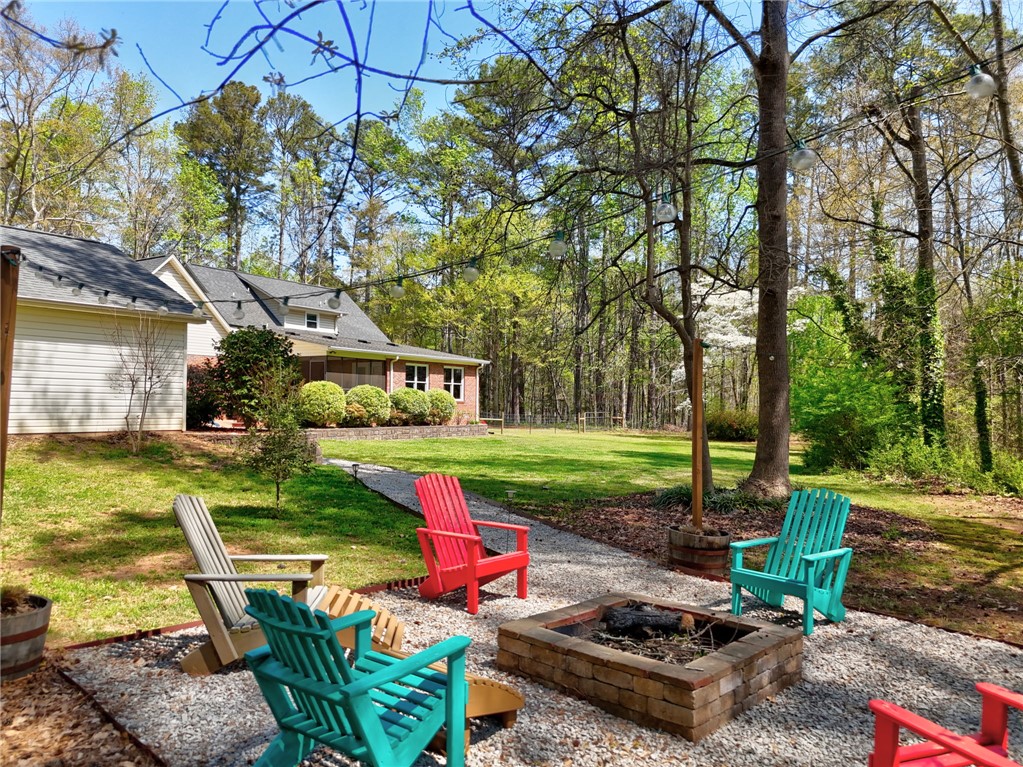 1010 Ridgeview Drive Pendleton, SC 29670 - Photo 46 of 47 This tranquil yard features a welcoming fire pit, perfect for outdoor gatherings and relaxation.