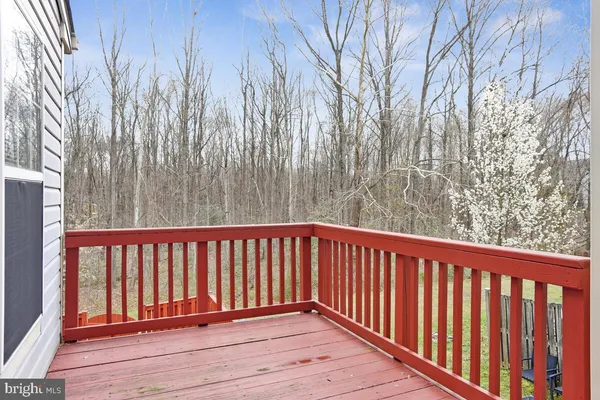 a view of wooden balcony