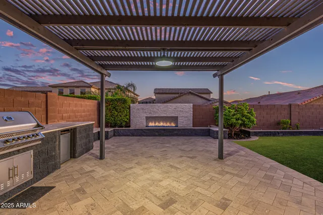 a view of a backyard with a garden
