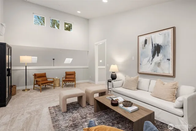 a living room with furniture and a couch