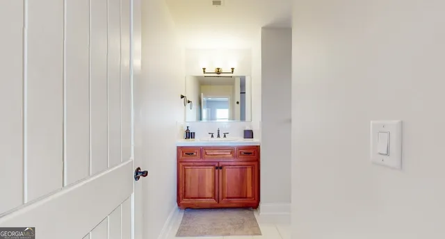 a view of a lake with a yard