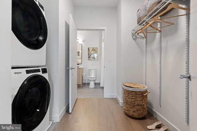 a room with a washer and dryer