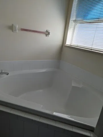 a close up of a bathtub