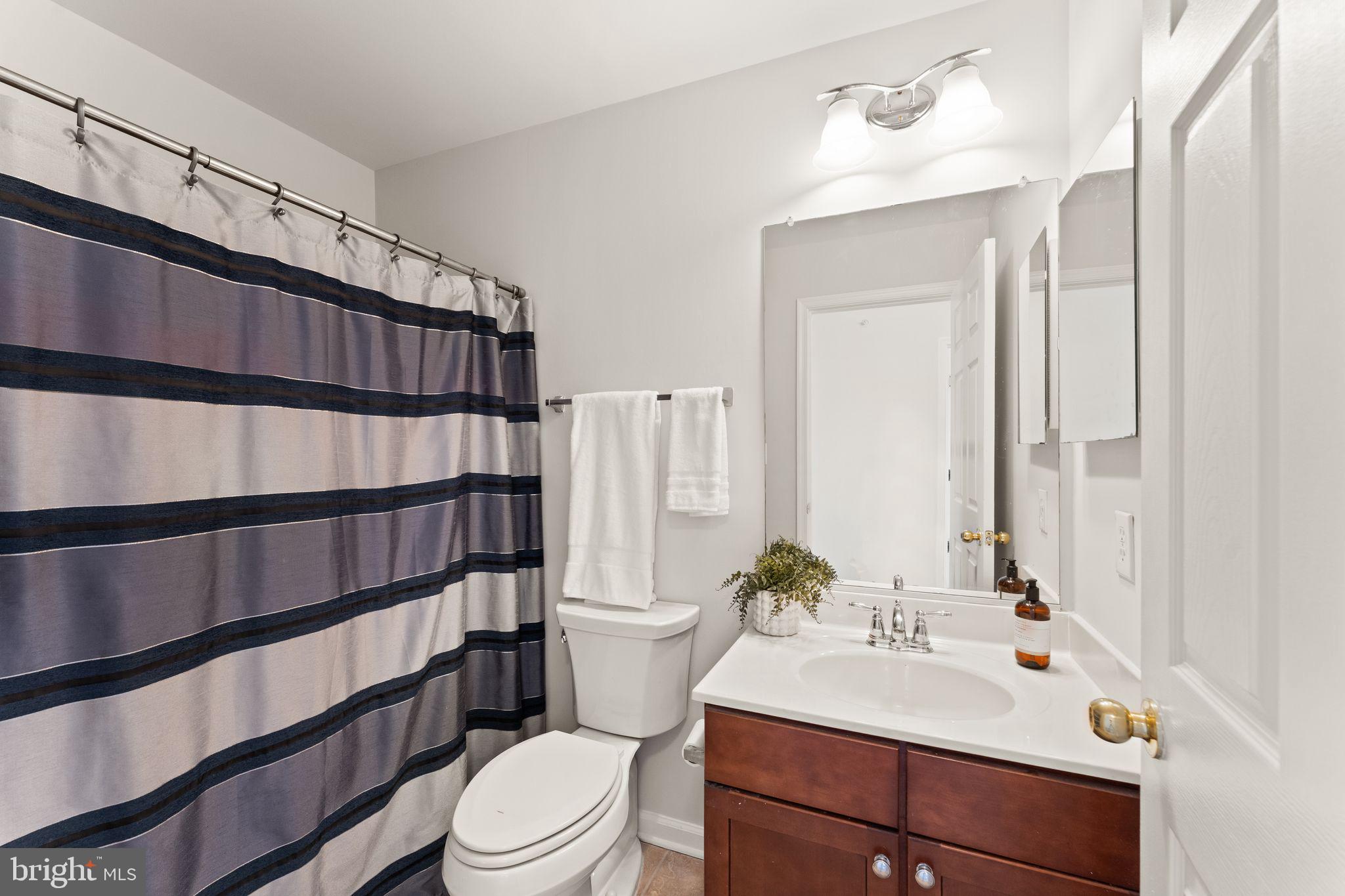 6072 Wicker Lane, Unit 160 Centreville, VA 20121 - Photo 45 of 58 a bathroom with a sink a toilet a mirror and shower