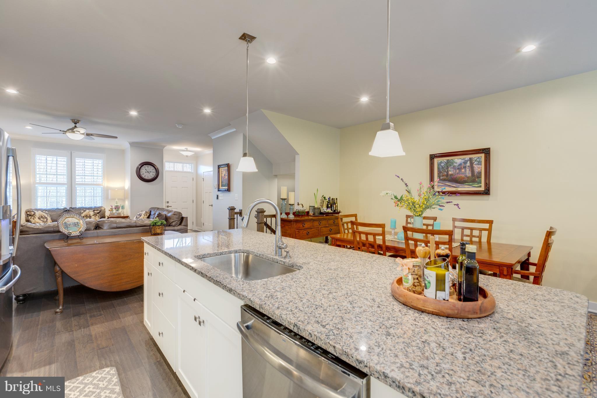 Kitchen has recessed lighting