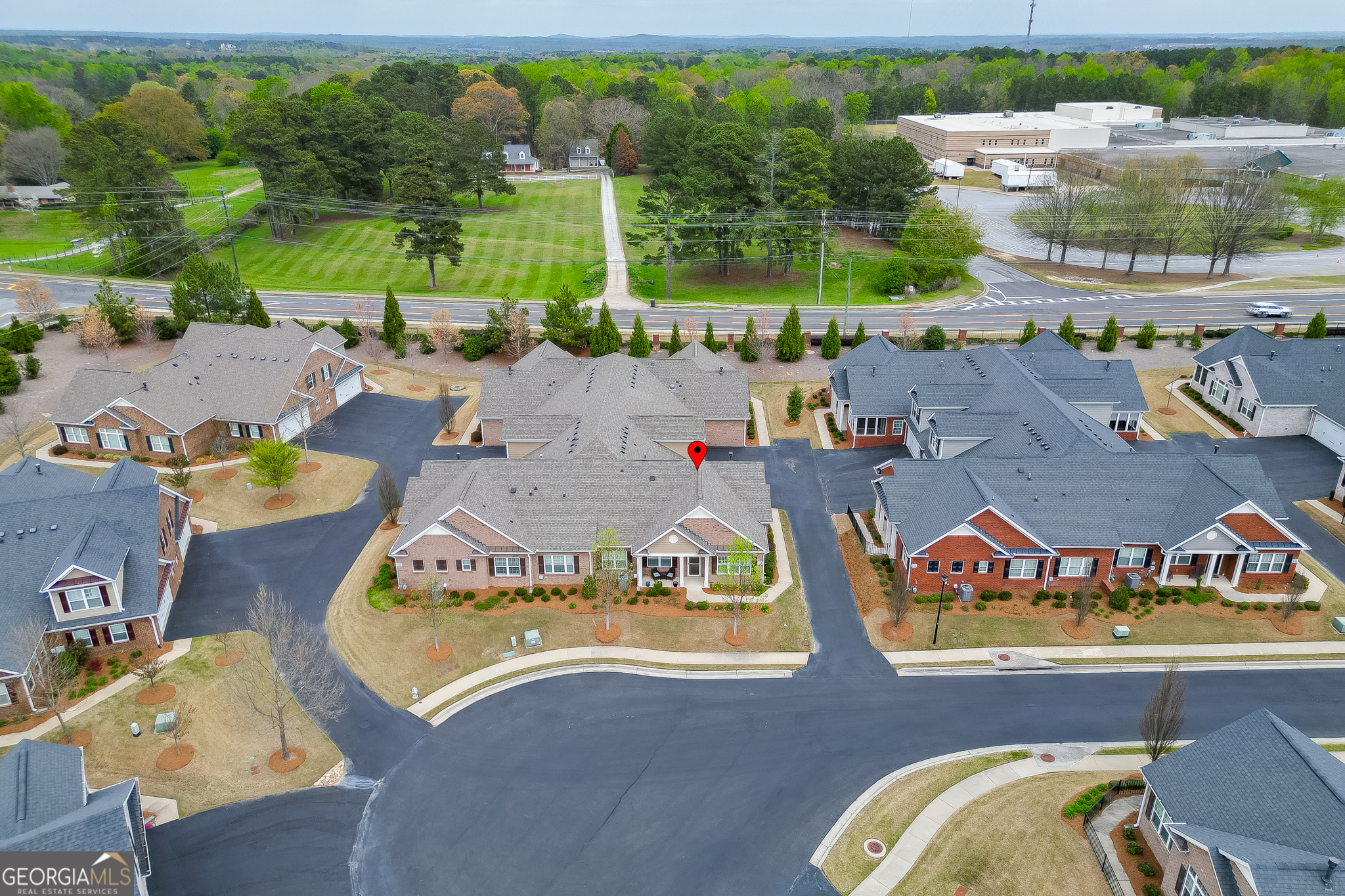 3765 Ridgehurst Drive Buford, GA 30518 - Photo 40 of 44 Elevated aerial showing surrounding streets and nearby homes.