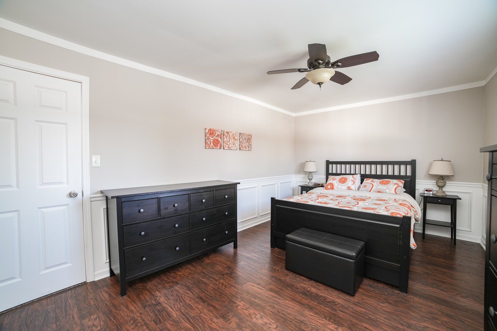 281 Kathy Drive Bourbonnais, IL 60914 - Photo 19 of 43 a bedroom with a bed and wooden floor