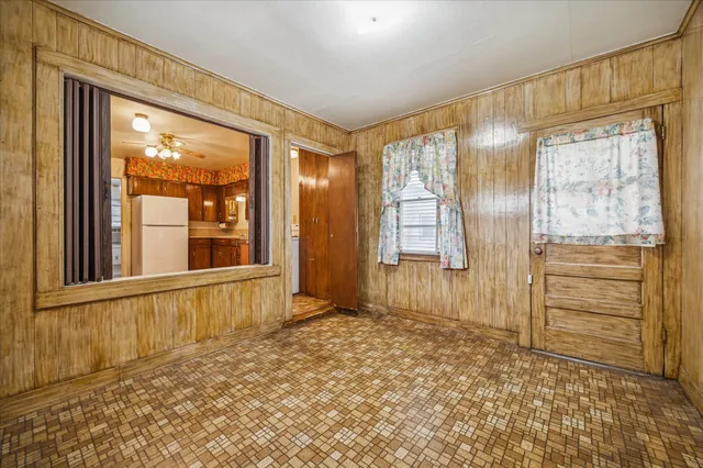 an empty room with a window