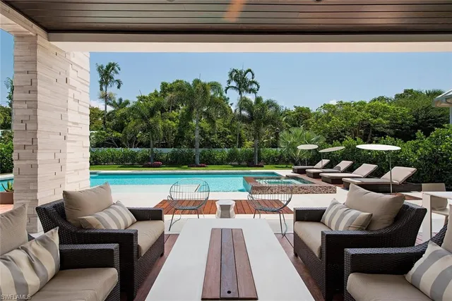 a view of outdoor space with seating