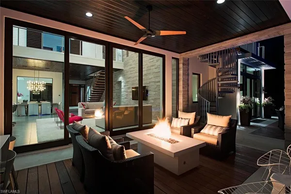 a living room with furniture