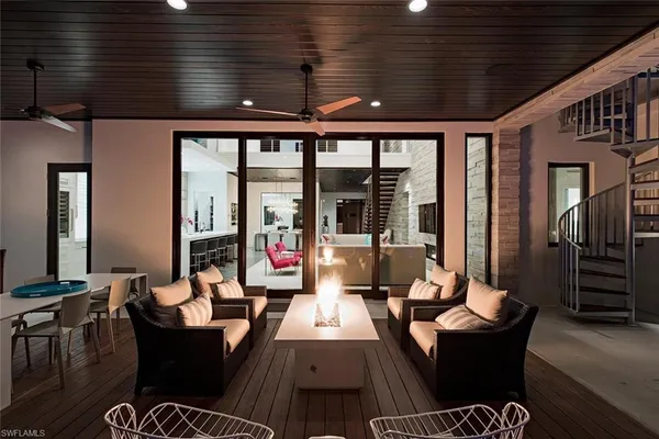 a living room with furniture