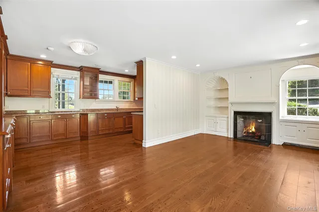 a view of a livingroom with a fireplace