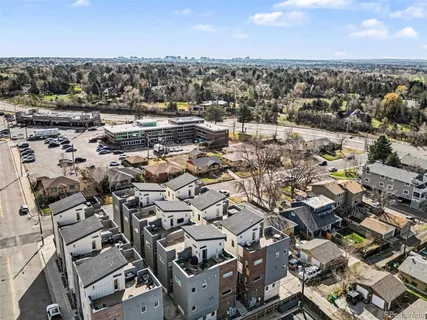 an aerial view of a city
