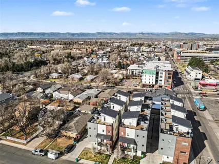 an aerial view of a city