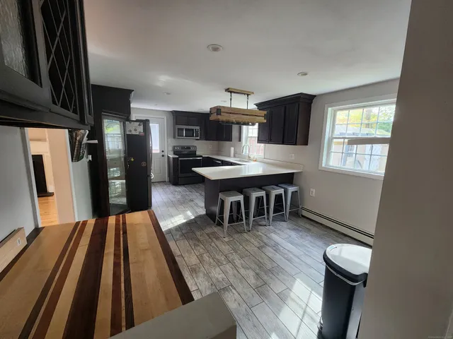 a view of a kitchen counter space