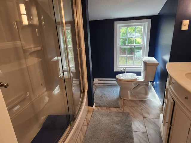 a bathroom with a sink and toilet