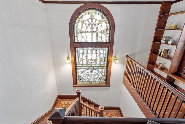 an outdoor view with staircase