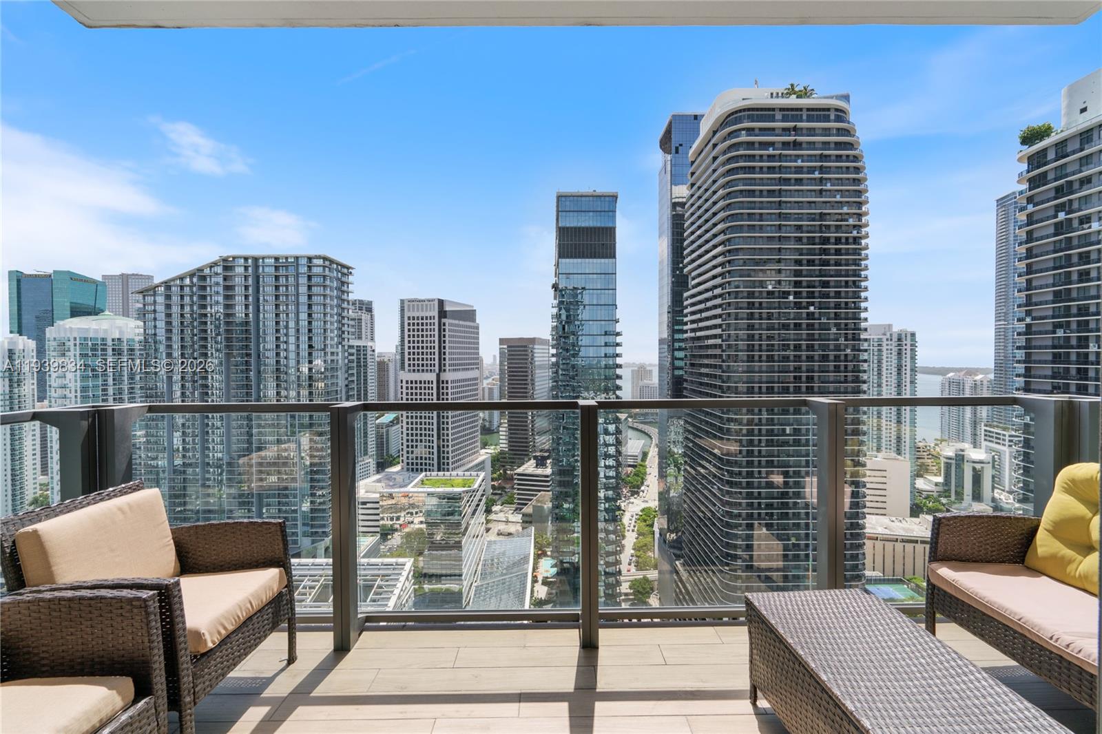88 Southwest 7th Street, Unit 3403 Miami, FL 33130 - Photo 32 of 37 a view of balcony with couch
