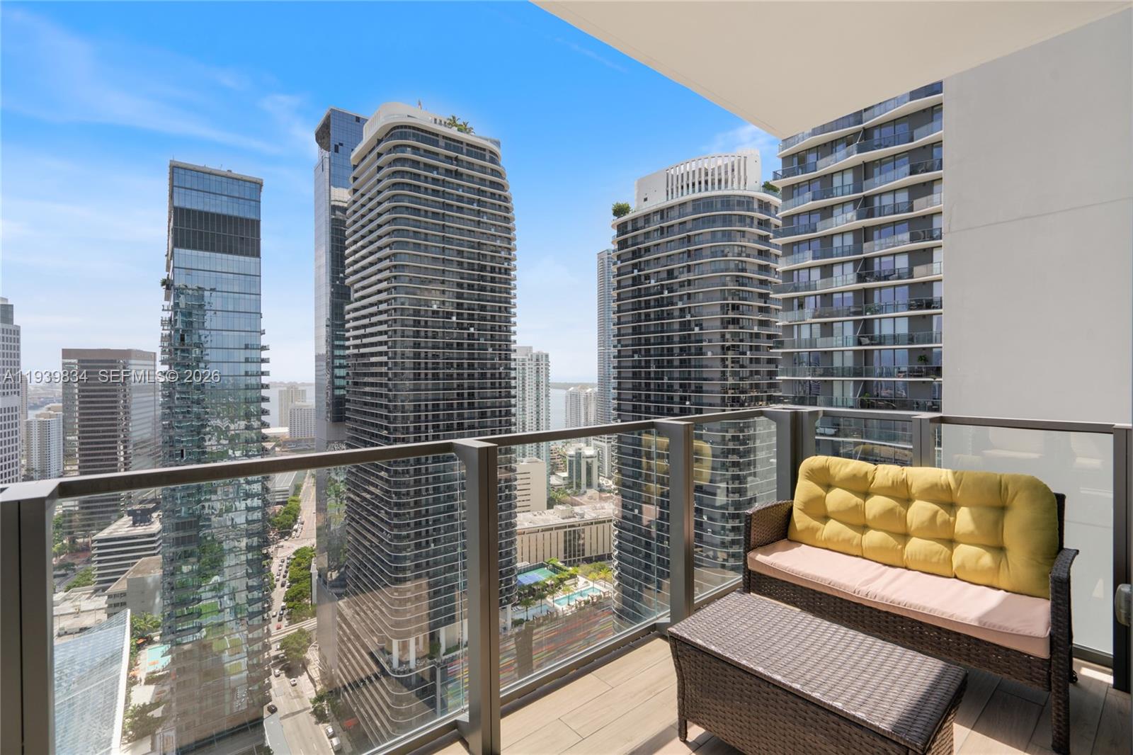 88 Southwest 7th Street, Unit 3403 Miami, FL 33130 - Photo 37 of 37 a view of balcony with couch
