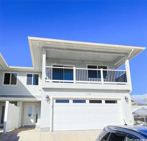 a front view of a house with a space