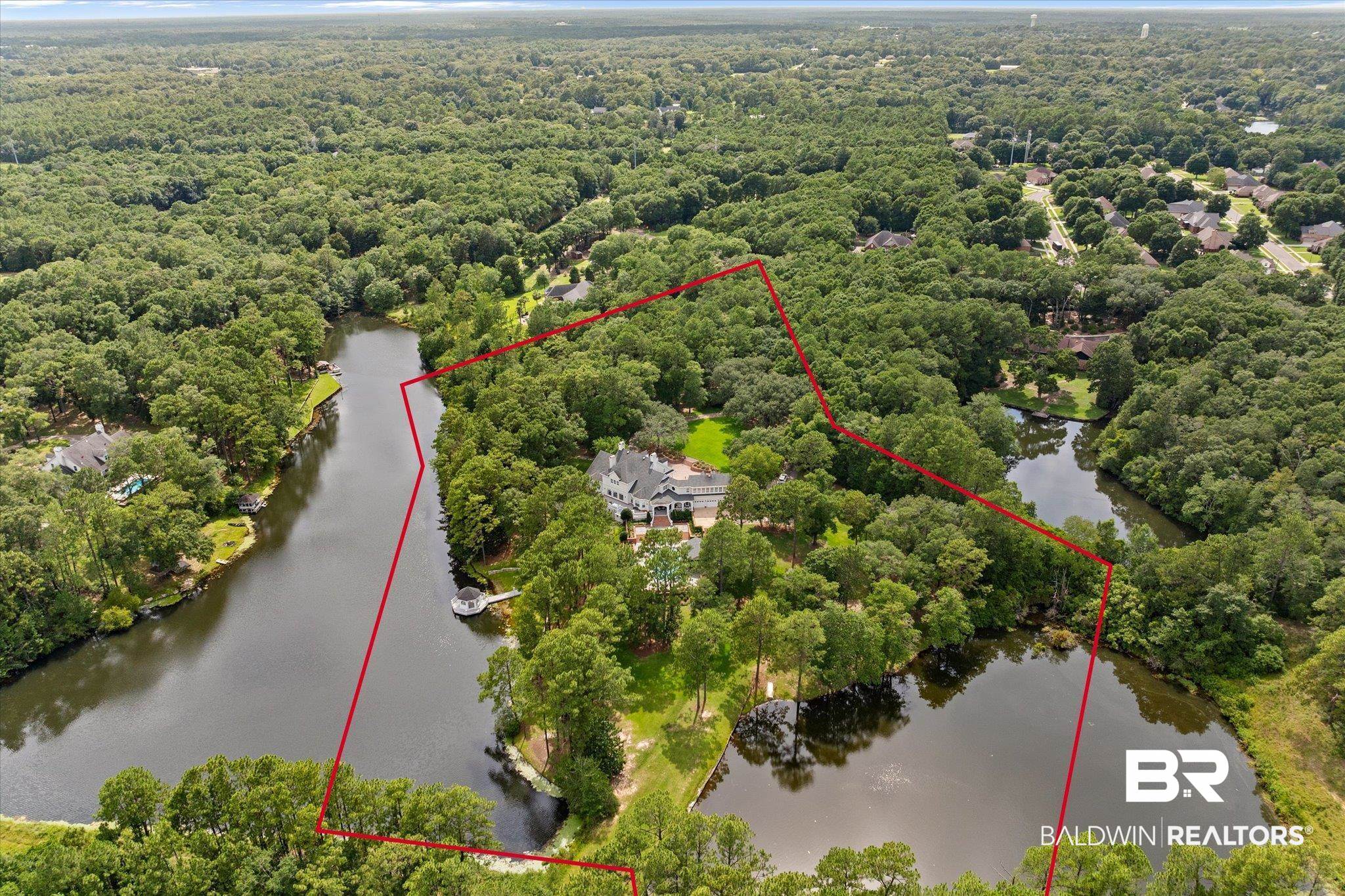 8561 Dawes Lake Road Mobile, AL 36619 - Photo 55 of 63 View of property location featuring a nearby body of water and property parcel outlined
