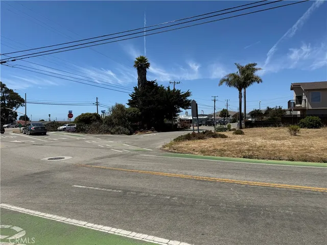 a view of street with houses
