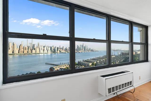 a view of a building from a window