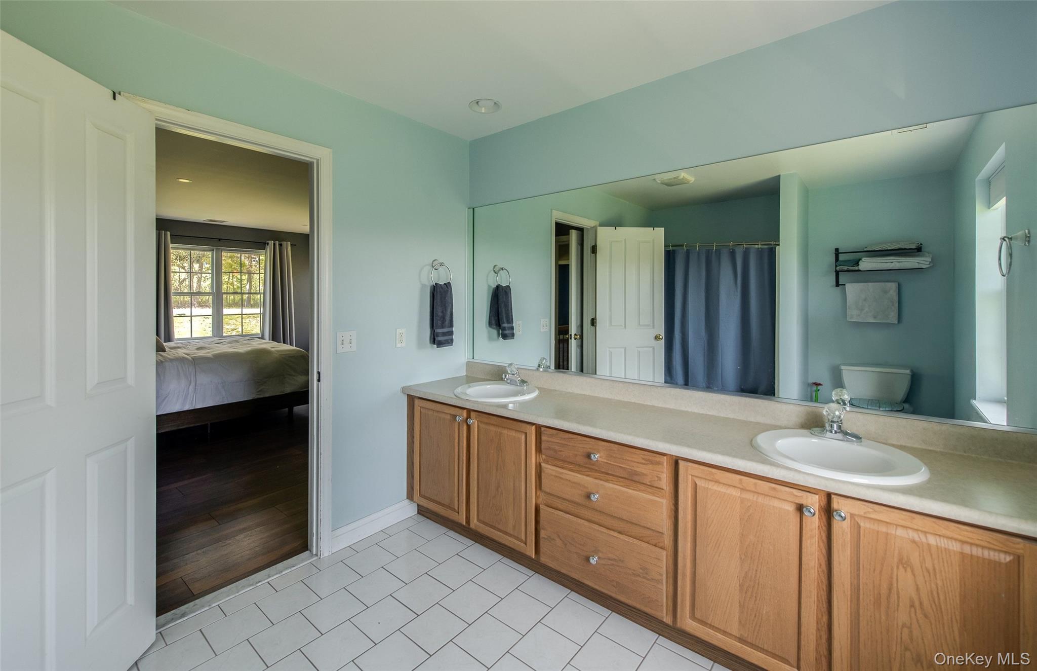 66 Gretna Road Pleasant Valley, NY 12569 - Photo 21 of 37 a spacious bathroom with a granite countertop sink and a mirror