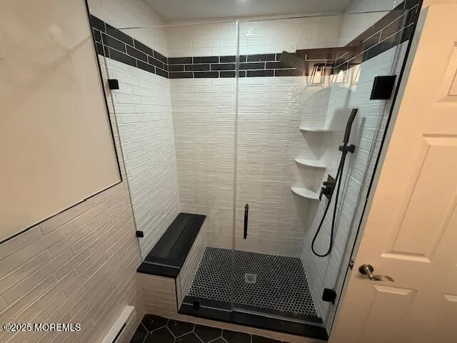 a bathroom with a shower