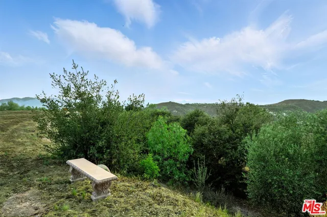 a view of a city with lush green forest