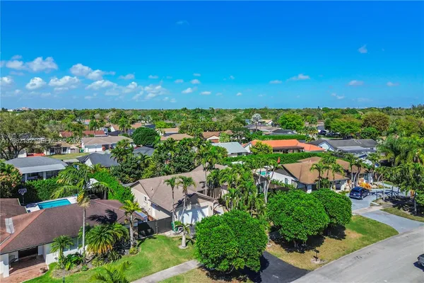 an aerial view of multiple house