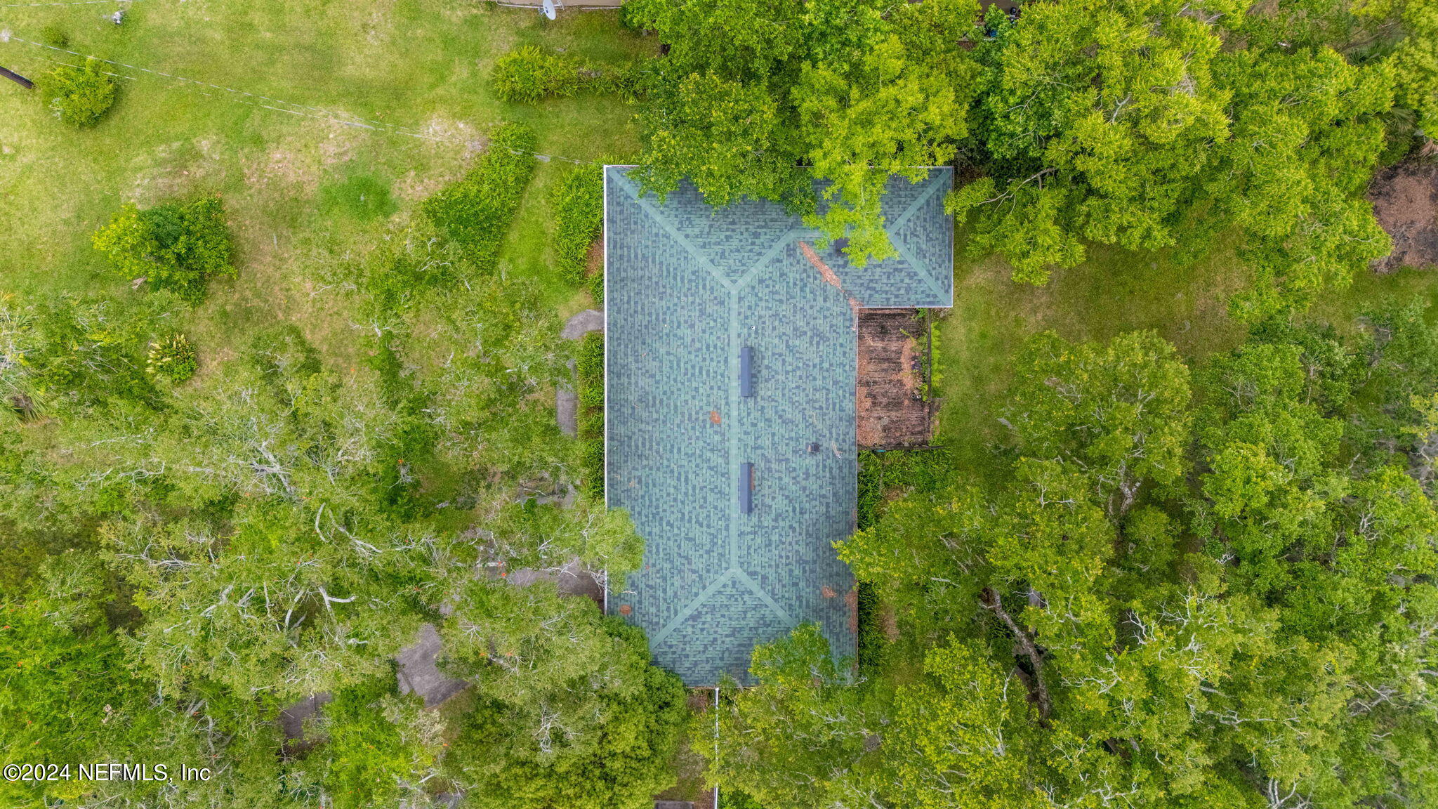 2156 Newberry Road Jacksonville, FL 32218 - Photo 54 of 65 a backyard of a house with lots of plants and tree